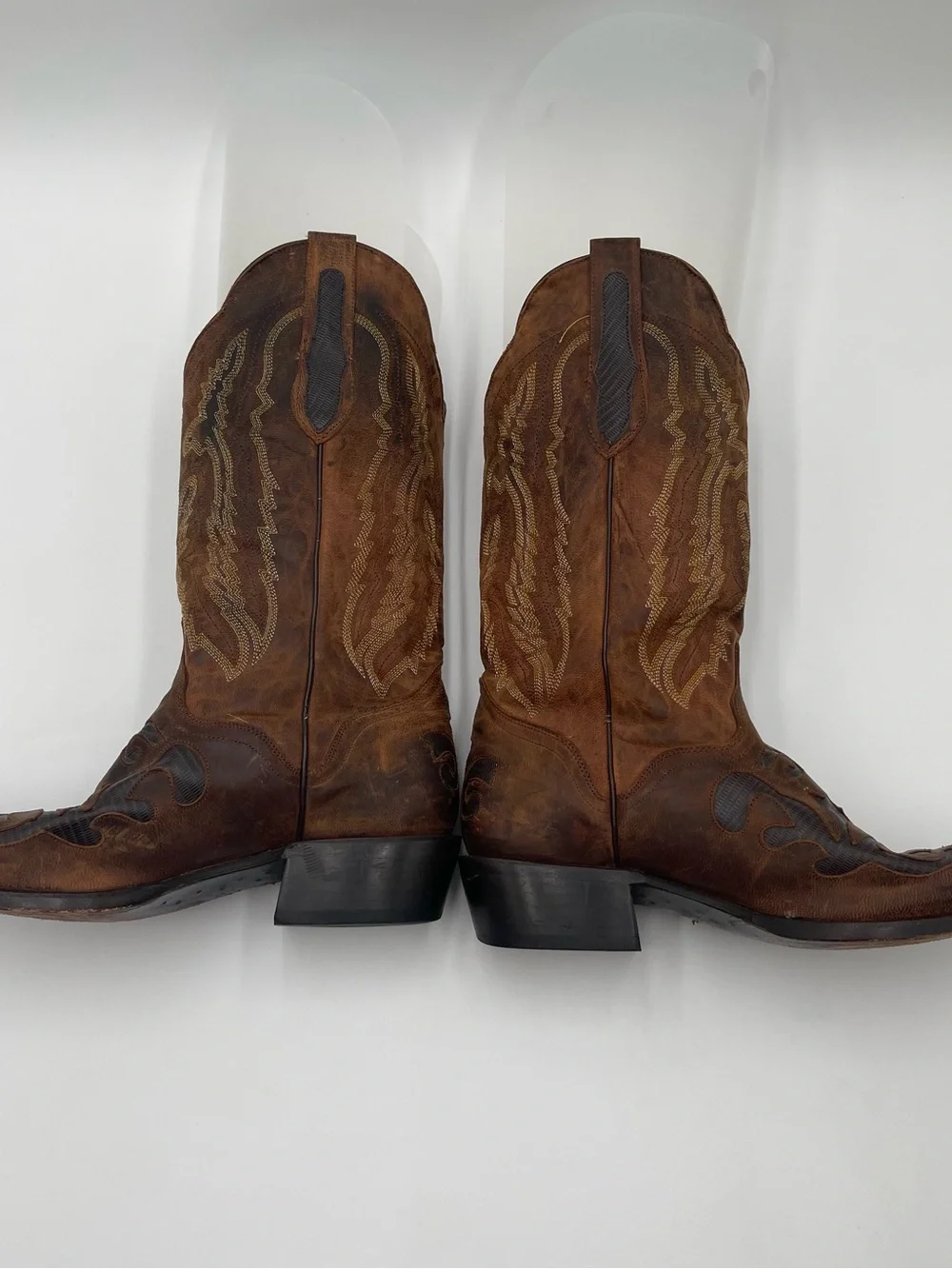 JB Dillon Mens Genuine Brown Goat Leather Western Boots Size 10D JBM2213 - Picture 7 of 14
